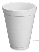 100 pièces, MOQ faible, logo personnalisé, gobelets en polystyrène blanc jetables de 16 oz