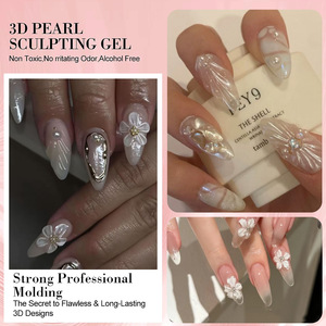 Pearlescent satin không dính Kẹo mềm kết cấu 3D hình keo cho lụa và satin khắc móng tay rắn mở rộng Gel - Product Image 4