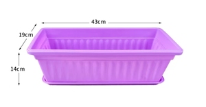 Grand pot de plantation <span class=keywords><strong>rectangulaire</strong></span> en résine épaisse, respirant, biodégradable, résistant à la corrosion, minimaliste et pastoral - Product Image 2