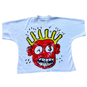 T-shirt personalizzata 100% cotone senza cuciture OEM 280g con spalle scese, orlo grezzo, colletto spesso, da uomo, vestibilità oversize squadrata - Product Image 1