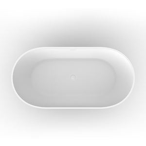 Baignoires autoportantes en pierre artificielle de conception moderne égouttoir bain de trempage à bas prix blanc brillant/noir durable fournisseur chinois - Product Image 2