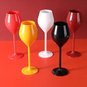 Toptan plastik renk şarap bardağı şarap kadehi özelleştirilmiş şampanya kadehi
