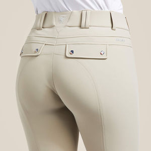 Pantaloni da <span class=keywords><strong>equitazione</strong></span> professionali da donna a vita alta traspirante ed estensibile per la competizione a cavallo - Product Image 5