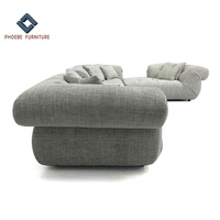 Canapé modulaire en forme de L en tissu de lin super confortable avec rembourrage en duvet de canard Phoebe de Foshan