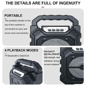 <span class=keywords><strong>Altavoz</strong></span> Portátil Inalámbrico para Exteriores YD-668, Supergraves con USB/TF/AUX/Radio FM, Boombox con Subwoofer, Compatible con Micrófono - Product Image 6