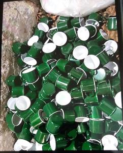 Mug de camping en émail vert, tasse à café en métal, vaisselle portable ronde, logo personnalisé pour le bureau, l'extérieur, cadeau - Product Image 5