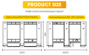 Boîte de <span class=keywords><strong>palette</strong></span> en <span class=keywords><strong>plastique</strong></span> empilable de qualité alimentaire de 606 <span class=keywords><strong>litres</strong></span> <span class=keywords><strong>Conteneur</strong></span> de stockage en vrac - Product Image 2