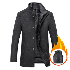 Cappotto Casual da <span class=keywords><strong>uomo</strong></span> con colletto rialzato in lana cappotto <span class=keywords><strong>invernale</strong></span> caldo a doppio collo giacca <span class=keywords><strong>Trench</strong></span> - Product Image 2