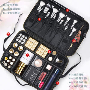 Sac cosmétique en cuir PU sur mesure, grande capacité, étui de rangement pour maquillage avec fermeture éclair et boucle, couleur unie blanche - Product Image 4