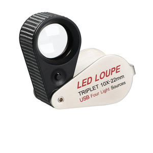 Lupa de joyero 20X con 6 LED y luz UV, lente óptica 22mm, herramienta recargable para coleccionistas, gemólogos y joyeros - Product Image 1