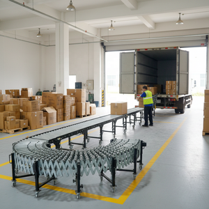 35 kg'lık Kamyon, Depo Konteyneri Yükü Boşaltma İçin CE Esnek Manuel Metal Paten Tekerlekli Teleskopik Konveyör Bant Perakende Fiyatı - Product Image 3