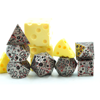 Dés D & D RPG en cuivre antique jouets 7 pièces/ensemble dés en métal à la main en fromage polyédrique pour jeux de donjons et de dragons