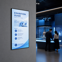 Écran LCD d'affichage numérique intelligent commercial mural de 65 pouces pour hall d'exposition, avec quatre bords égaux