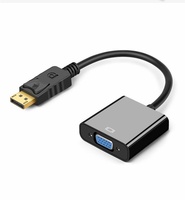 Adaptateur DP VGA 1080p Femelle-Femelle avec gaine PVC pour Ordinateur Portable, Moniteur, Projecteur, Écran Externe, Accessoires Informatiques