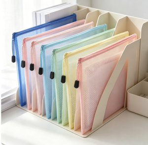 Carpeta de Archivo con Cierre de PVC Impermeable y Económica, Tamaño A4, con Logotipo Personalizado, Suministro al por Mayor, Bolsa de Almacenamiento para la Escuela y la Oficina - Product Image 1