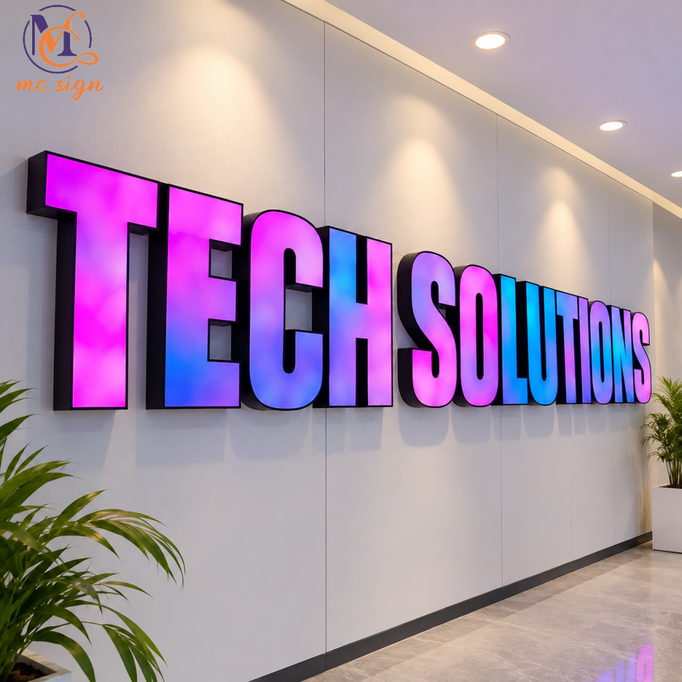 Custom RGBW LED Channel Letters 3D Front Lit Color Changing Acrylic ...