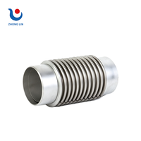 Tuyau flexible d'échappement réglable de 102 mm en acier inoxydable poli soudé, à faible pression et pliable librement