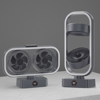 Ventilateurs à double tour de conception nouvelle avec lumière LED nocturne, batterie rechargeable, portable, bureau, bureau