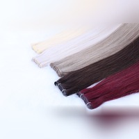 Extensions de cheveux humains Genius Wefts 100g, tissées à la main, européennes, super double drawn, ondulées et lisses