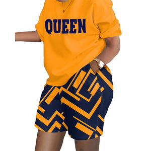 Jogger gym motard vêtements t-shirt shorts de sport grande taille femmes ensemble deux pièces ensembles pour femmes - Product Image 2