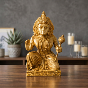 Statue en bois du Dieu hindou Lord Hanuman, idole pour la décoration de la maison et du temple, cadeau spirituel, sculpture religieuse, méditation, salle de prière, bénédictions - Product Image 4