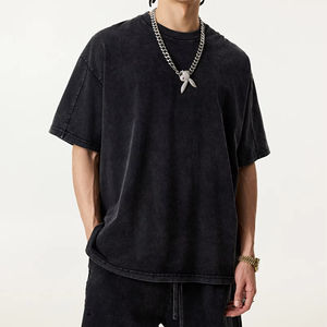 T-shirt surdimensionné pour homme en coton 100% de 285 g/m², col rond, uni, épaules tombantes, personnalisable - Product Image 1