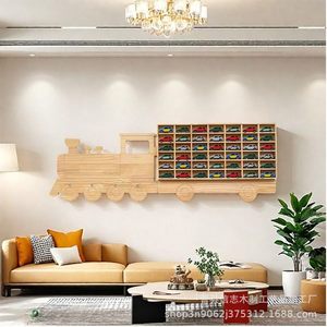 Étagère murale de rangement pour jouets de train en bois, 42 emplacements, pour chambre d'enfant - Product Image 2