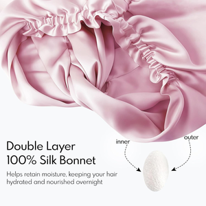 Bonnets 100% <span class=keywords><strong>soie</strong></span> personnalisés pour femmes, chapeaux <span class=keywords><strong>de</strong></span> <span class=keywords><strong>nuit</strong></span> élastiques réglables, double <span class=keywords><strong>bonnet</strong></span> <span class=keywords><strong>de</strong></span> <span class=keywords><strong>nuit</strong></span> pour un usage quotidien/décontracté avec logo - Product Image 3