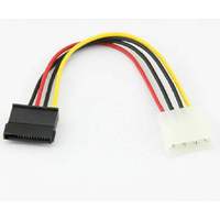 Cable de Alimentación de Alta Calidad para Disco Duro SATA de 15 Pines a IDE de 4 Pines con Cubierta de PVC y Blindaje Trenzado, Divisor en Y