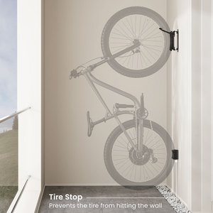 Lot de 2 supports de rangement verticaux pour vélos, <span class=keywords><strong>support</strong></span> <span class=keywords><strong>mural</strong></span> LBM14-01, rangement pour cintre de <span class=keywords><strong>vélo</strong></span> pour présentoir intérieur de la maison - Product Image 4