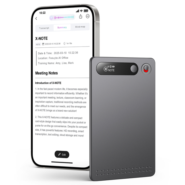 AI Professional Voice Recorder Card 64GB Portable Digital WAV App Control 118 Languages Meeting Summary Transcription MP3 Player