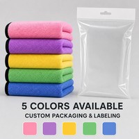 Serviette de lavage en microfibre pour le detailing automobile à domicile, séchage rapide, double face, tissée, douce et moelleuse, 40x40cm, logo personnalisé, absorbante