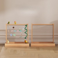 Perchoir pour perroquet avec structure en métal et en bois pour l'auto-entretenissement et le soulagement de l'ennui