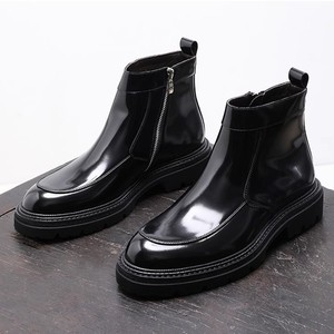 Chaussures habillées formelles pour hommes, style rétro britannique, en cuir brocart gravé, à bout carré, respirantes, grandes tailles, noires, pour mariage - Product Image 1