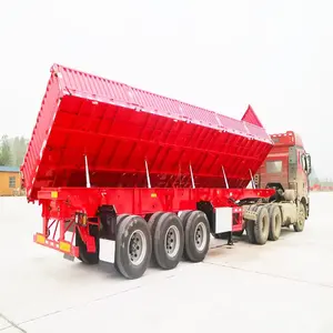 China New Sidewall 3/4 Axles Side Wall Fence Semi Trailer For Transporting Sand Stones And Coal