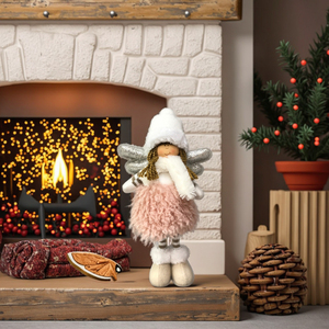 Regalo di <span class=keywords><strong>Natale</strong></span> Boheng, Decorazione per la Casa, Bambole Navidad, Ornamenti Rosa in Piedi, Adorabile <span class=keywords><strong>Angelo</strong></span> in Peluche - Product Image 2