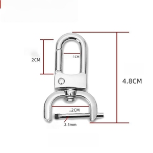 ตะขอเกี่ยวแบบหมุนได้ แข็งแรง ทนทาน ถอดออกได้ พร้อมห่วงเกลียว คลิปหนีบ สำหรับกระเป๋าถือ อุปกรณ์เสริม พวงกุญแจ - Product Image 5