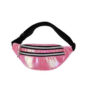 Wholesale Custom Logo Laser Women's Sports Fanny Pack Unique Shiny Holographic Waist Bag Zipper Closure PU <b>Material</b> Waterproof - Product Image 4