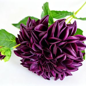 ดอกดาเลียสีชมพูสวยงาม ดอกไม้ประดิษฐ์จากผ้าไหม ก้านเดี่ยว สำหรับตกแต่งบ้าน แจกัน และงานแต่งงาน - Product Image 4