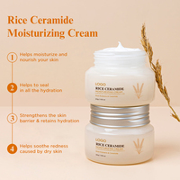 Crème de riz hydratante en profondeur, personnalisée par le fabricant, enrichie en céramides, pour réduire les irritations cutanées, lisser et éclaircir la peau sèche