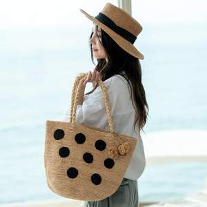 2025 nouveau été mode Offre Spéciale raphia tissé sac femmes épaule à la main plage femmes sacs sac à main sac fourre-tout herbe naturelle - Product Image 1