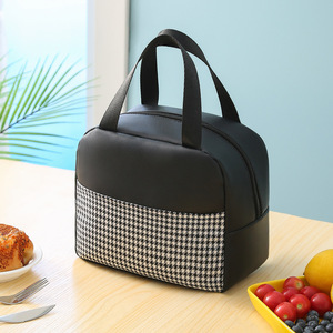 Bolsa térmica para el almuerzo con diseño de pata de gallo, de cuero PU, impermeable, para pícnic y uso diario - Product Image 5