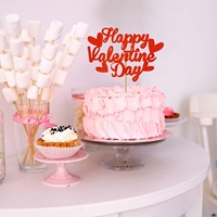 Décoration de gâteau pour la Saint-Valentin, rouge brillant, amour sucré, sélection de gâteaux pour la Saint-Valentin, thème joyeux, mariage, fête d'anniversaire