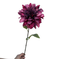 Fleurs artificielles Dahlia d'automne, grandes fleurs à tête unique pour décorations d'arche de mariage, allée, maison, hôtel, décoration florale