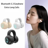 2026 Earphone Bluetooth 5.3 Model Jepit Telinga Tunggal HiFi Stereo Latensi Rendah Headset Gaming Open Ear Olahraga Nirkabel