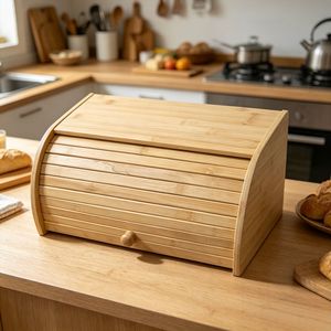 Caja de pan de bambú Zuozhi 40x25.5x15.5cm estilo cajón para almacenamiento en la cocina del hogar - Product Image 2