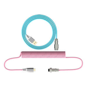 Câble USB de jeu détachable de type C RGB, connecteur métallique, fil de ressort pour ordinateur, <span class=keywords><strong>clavier</strong></span> mécanique, prise aérienne, câble de données 3,1 m - Product Image 5