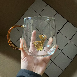 Tazza in Vetro Creativa 3D a Forma di Animale 400ml, Bicchiere con Logo Personalizzato, Bicchiere Trasparente per Caffè, Latte, Succo, Birra - Product Image 4