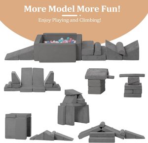 Sofá Infantil Moderno con Funda Lavable, Altura Ajustable, Plegable, Sofá de Juego para Niños, Espuma, Sofá Modular Comprimido - Product Image 2