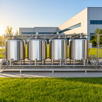 Station CIP Tonsen 2000L à 4 cuves en acier inoxydable avec système CIP à double enveloppe pour la production de bière et de boissons à grande échelle